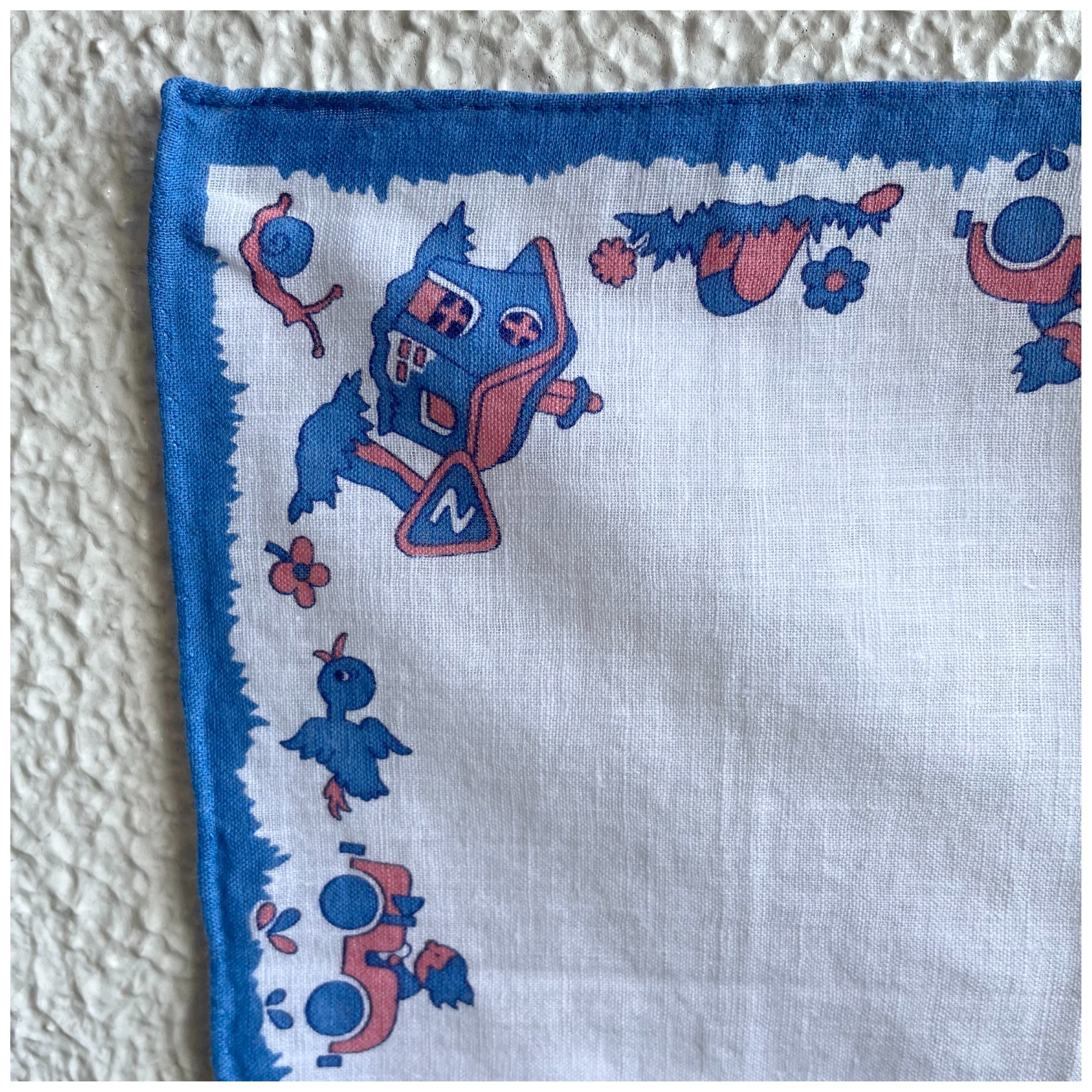 フランス ヴィンテージ ハンカチ ネーム刺繍入り ハンドヘム