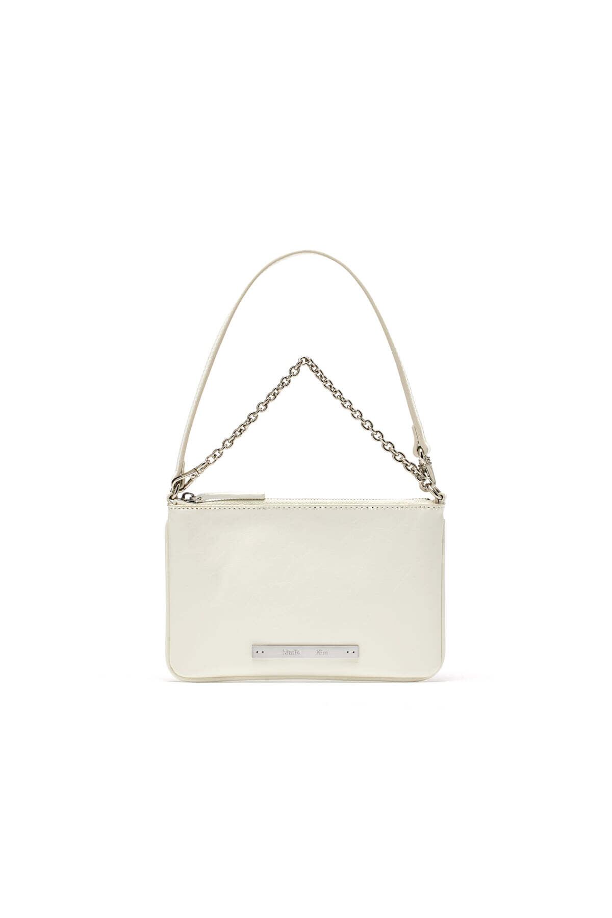 韓国で人気 『BaniPuri』MELAN SHOULDER BAG ホワイトM Matin Kim] GLOSSY LEATHER MICRO BAG IN IVORY 正規品 韓国ブランド