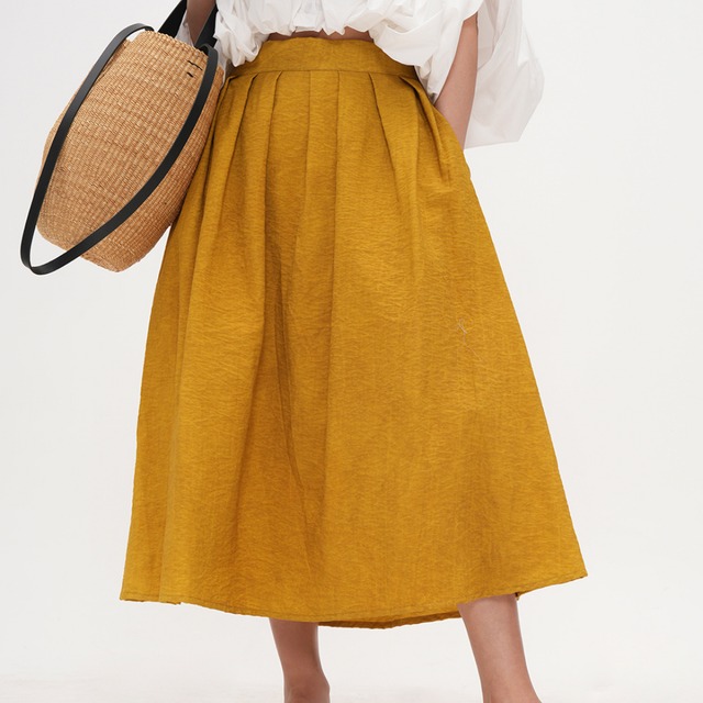 ボックスプリーツミディ丈スカート　M0415