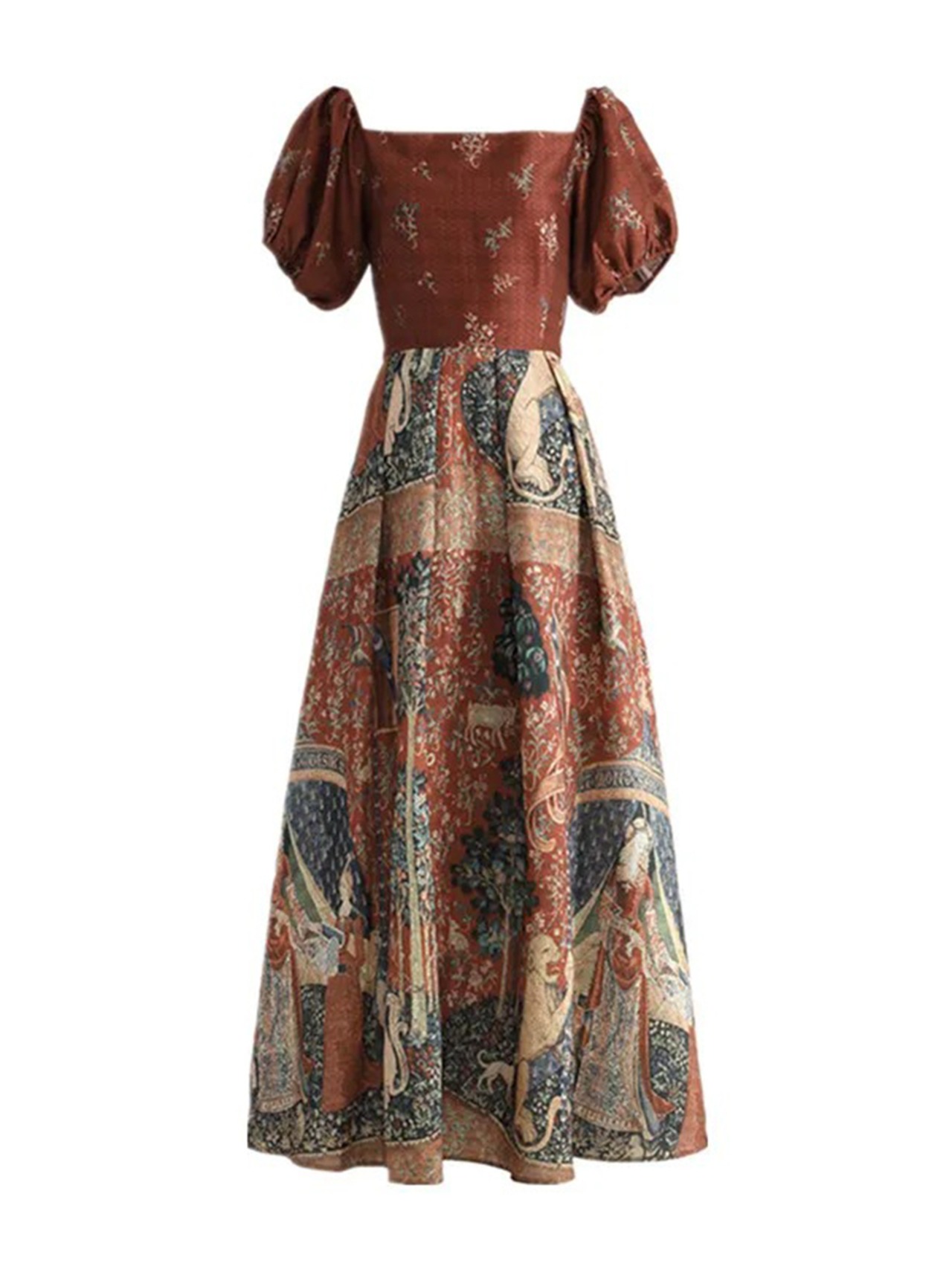 【0054】Square Neck Ethnic Short Sleeve Dress