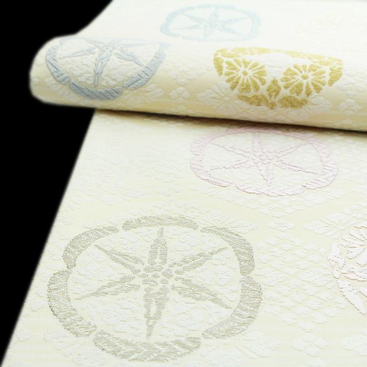 上品に華やぐ【フォーマル帯】 きれい色の【有職文様】 美品の