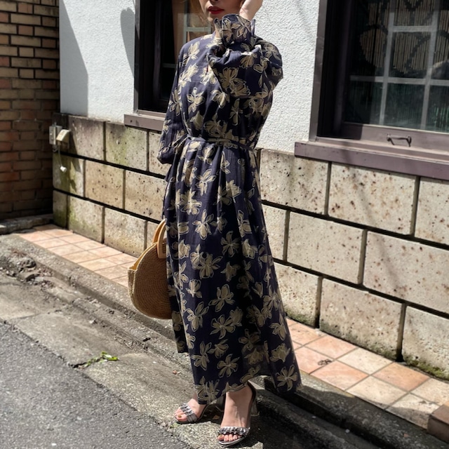 2way Flower Print Dress 2wayフラワープリントワンピース フラワープリント 花柄 花柄ワンピース フラワープリントワンピース 羽織 プリントワンピース ロングワンピース Aureolin オーレオリン Online Shop