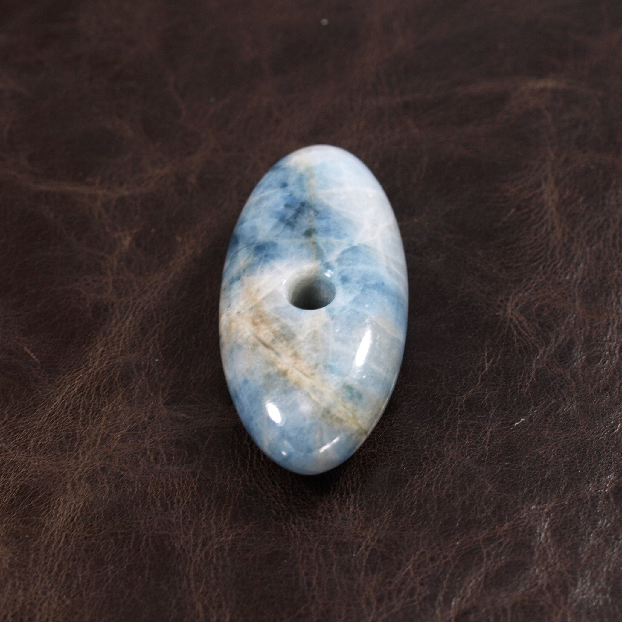 糸魚川翡翠 大珠 コン沢 青翡翠 52mm Blue jadeite Taishu | URUWA