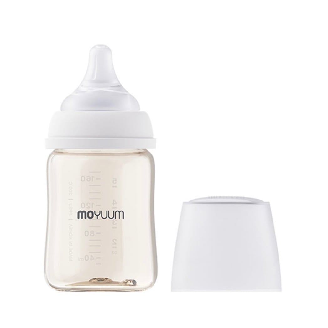 moyuum ホワイト哺乳瓶2本セット（ニップルあり）(170ml) | イブル