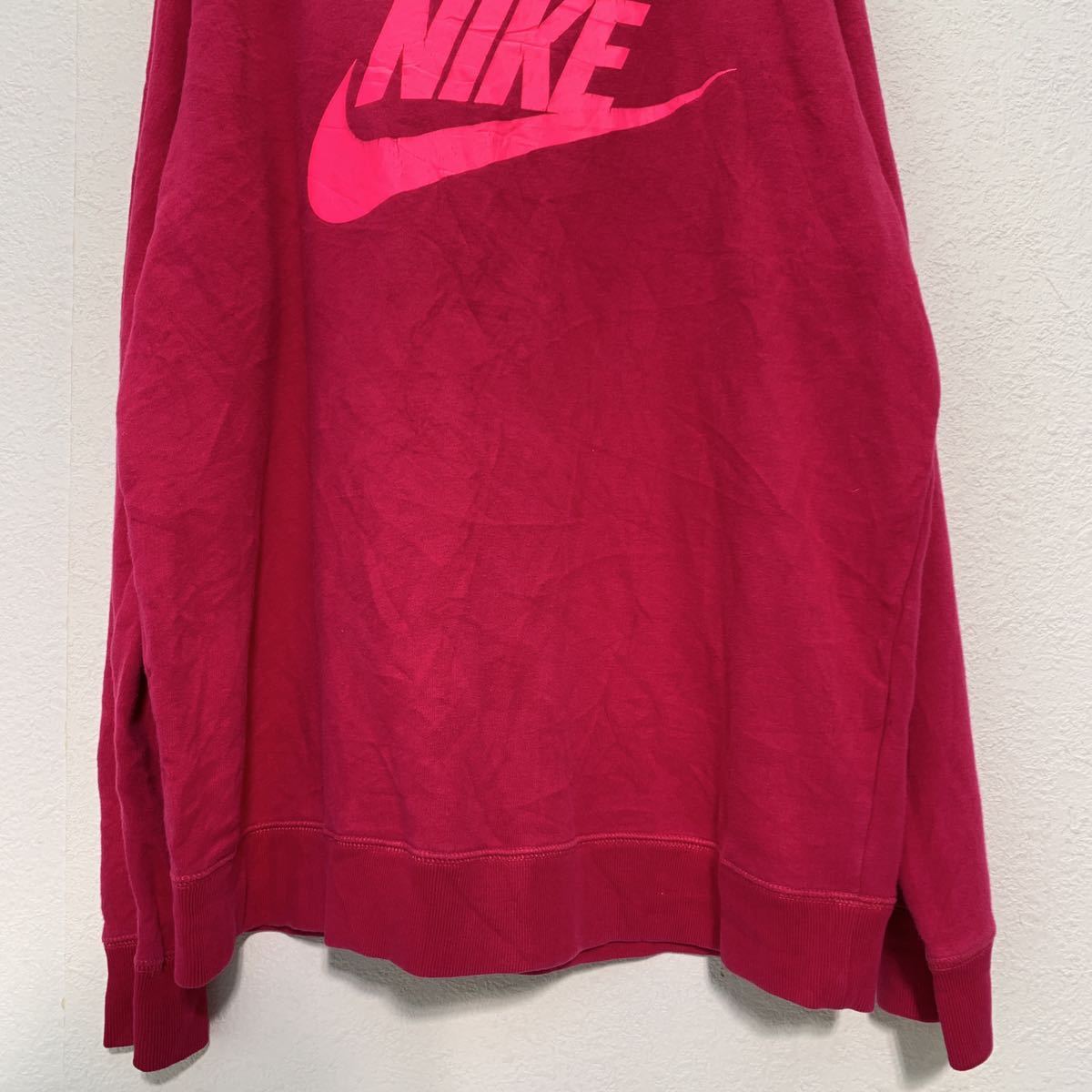 NIKE プリント スウェット トレーナー XL ピンク ナイキ スポーツ ロゴ