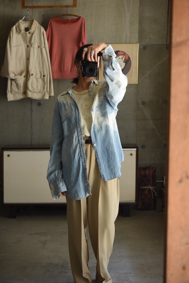 OK/ 50's PENNY'S "OX-HIDE" art boro all cotton chambray shirt.