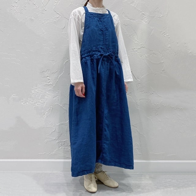 [blue willow] apron one-piece