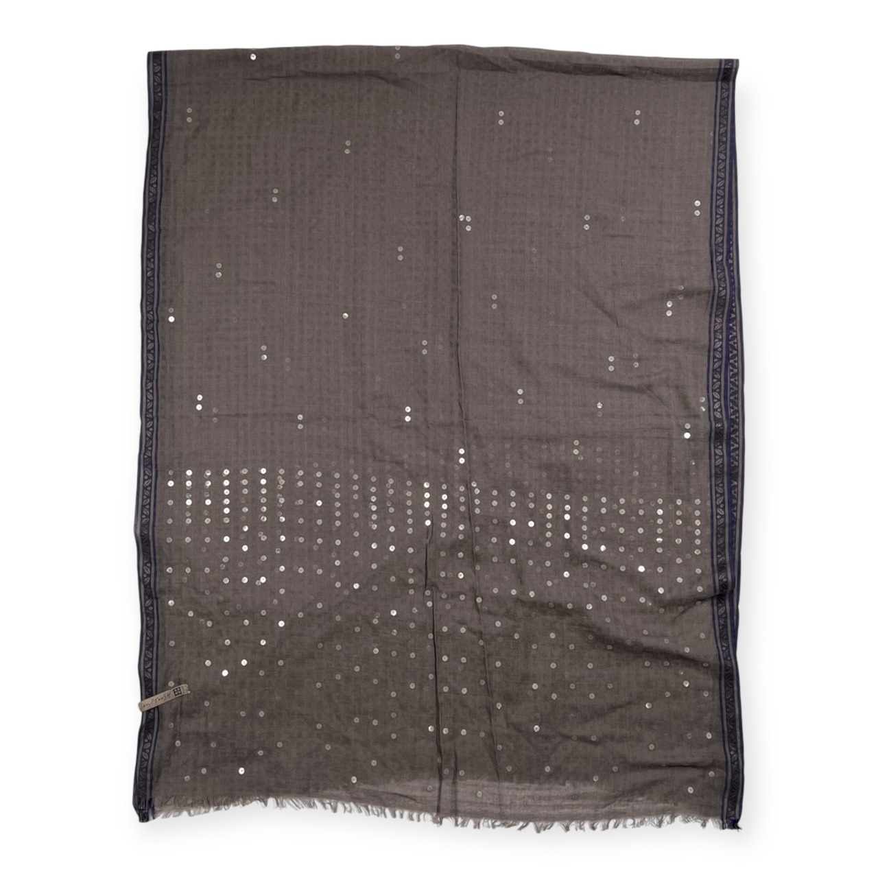 INOUI TOOSH イヌイトゥーシュ スパンコール コットン 大判 ストール /グレー系