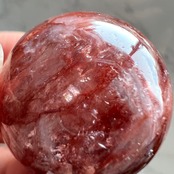 ヒマラヤレッドクォーツB*ヘマタイトインクォーツ*スフィア*マニカラン水晶*天然石インテリア*パワーストーン*置き物