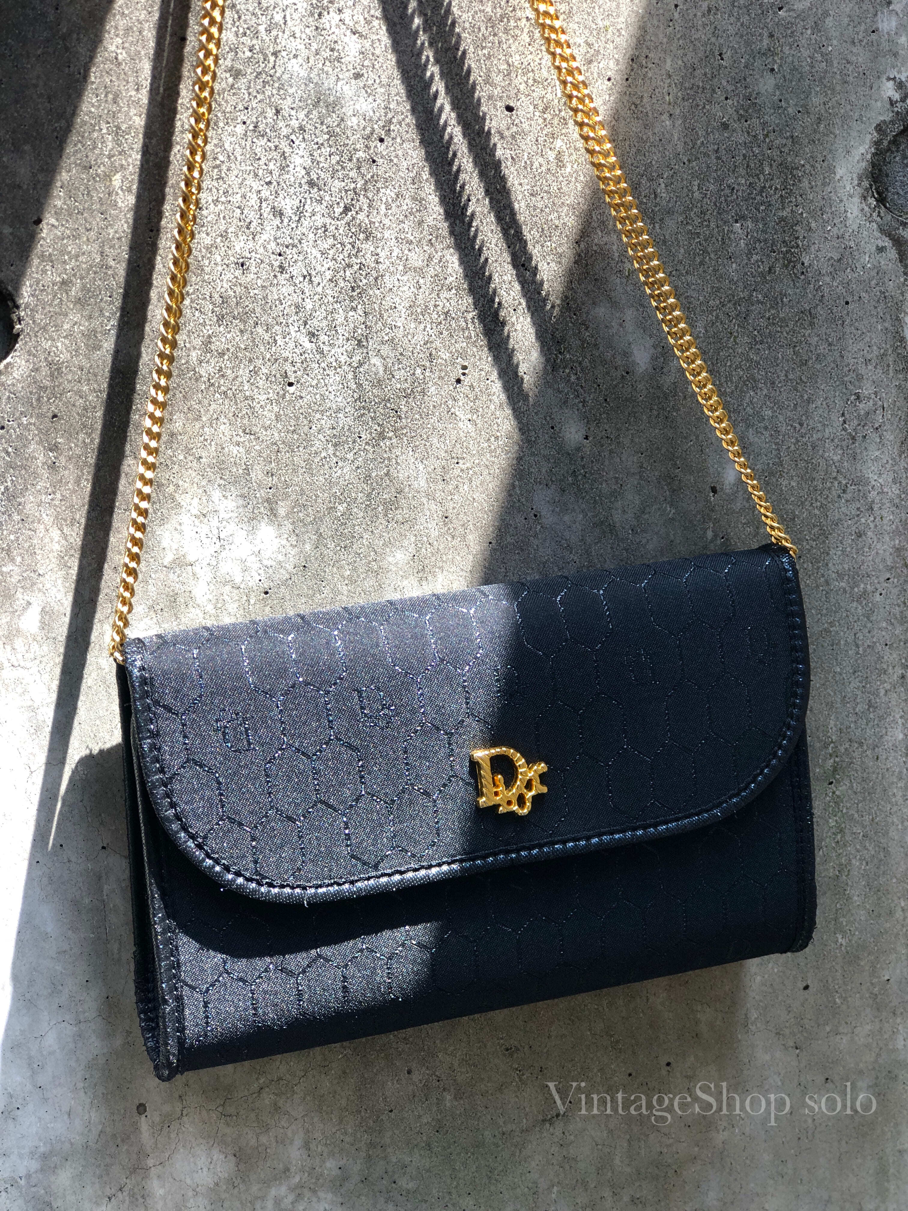 Christian Dior クリスチャン ディオール ハニカム柄 Diorロゴ レザー×スエード グリッター ポシェット チェーン ショルダーバッグ ミニバッグ ブラック vintage ヴィンテージ オールド nhnium | VintageShop solo Christian Dior クリスチャン ディオール ハニカム柄 Diorロゴ レザー×スエード グリッター ポシェット チェーン ショルダーバッグ ミニバッグ ブラック vintage ヴィンテージ オールド nhnium | VintageShop solo