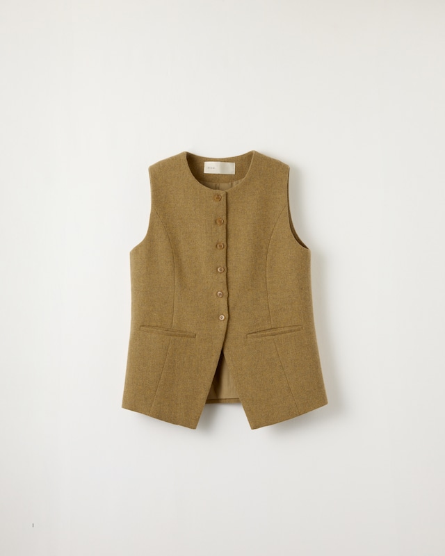 DU260716 Tweed Crew Neck Vest【set up可】【一部予約商品10月中旬】