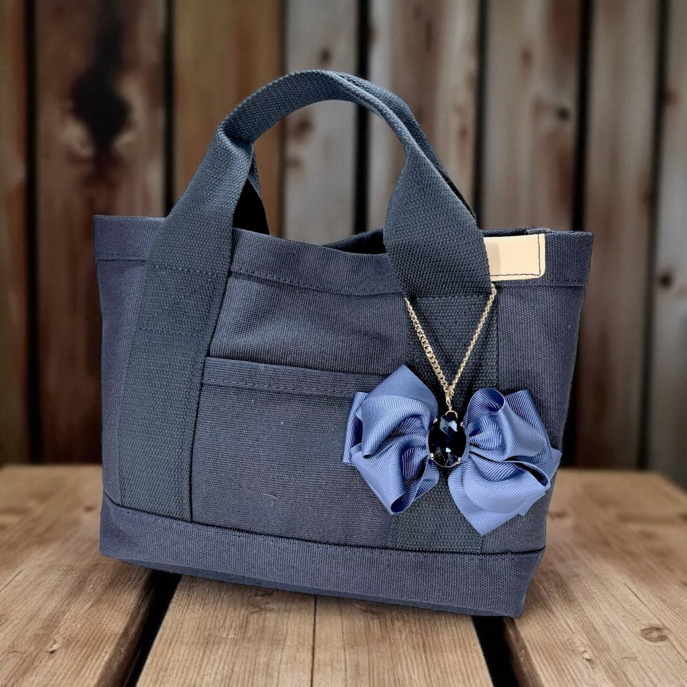 CLOSE SALE★PB0263 NEWキャンバスハンド&ツイストビジューリボンチャーム