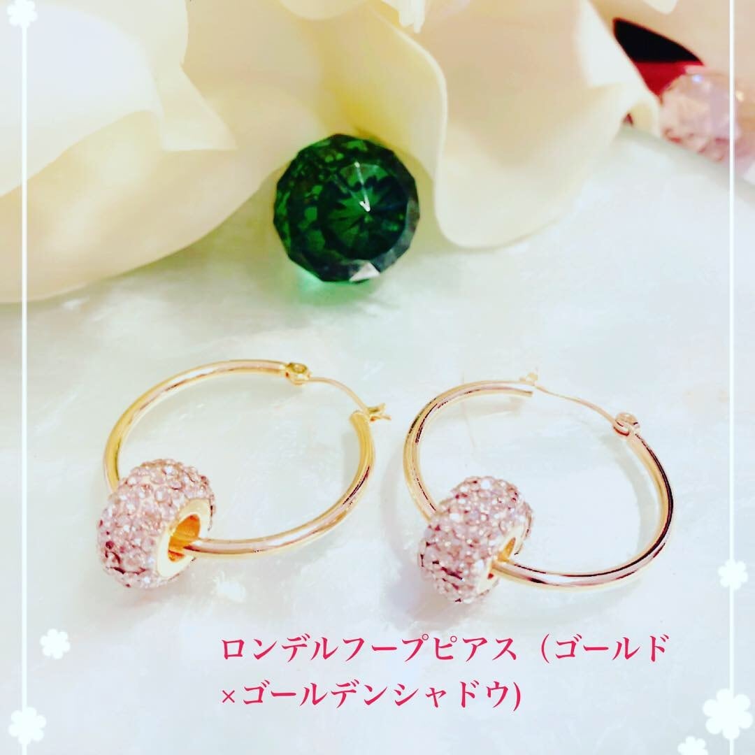 ロンデルフープピアス | 天然石アクセサリーとハーバリウムの 