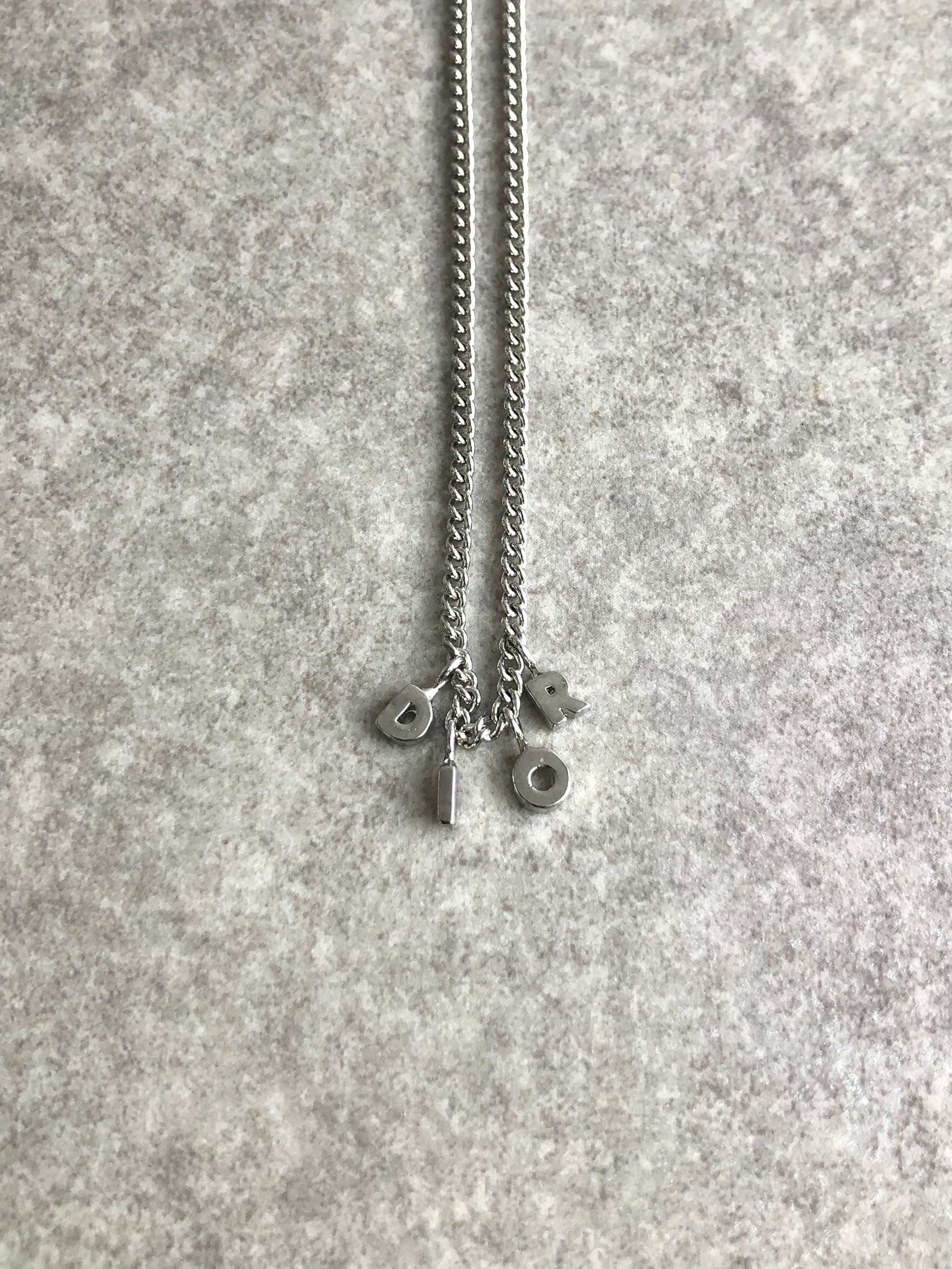 ChristianDior ネックレス ロゴ チャーム シルバー ディオール