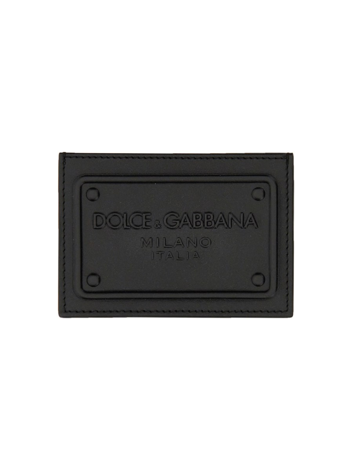 DOLCE & GABBANA LEATHER CARD HOLDER WITH EMBOSSED LOGO BP3239