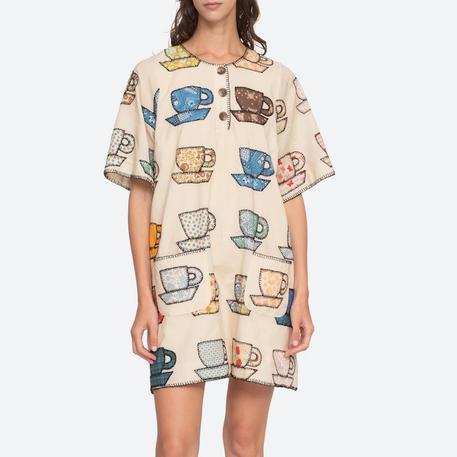 SEA NY　KARMEN TEA CUP S/S DRESS　MULTI