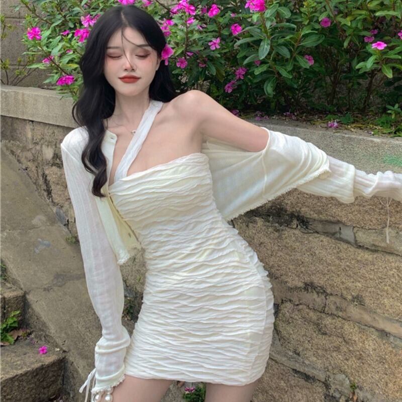 ニットカーディガンジャケット レディースサマー薄手ショートシャツ ロング 夏物 ピュア YY-ファッション2764965564