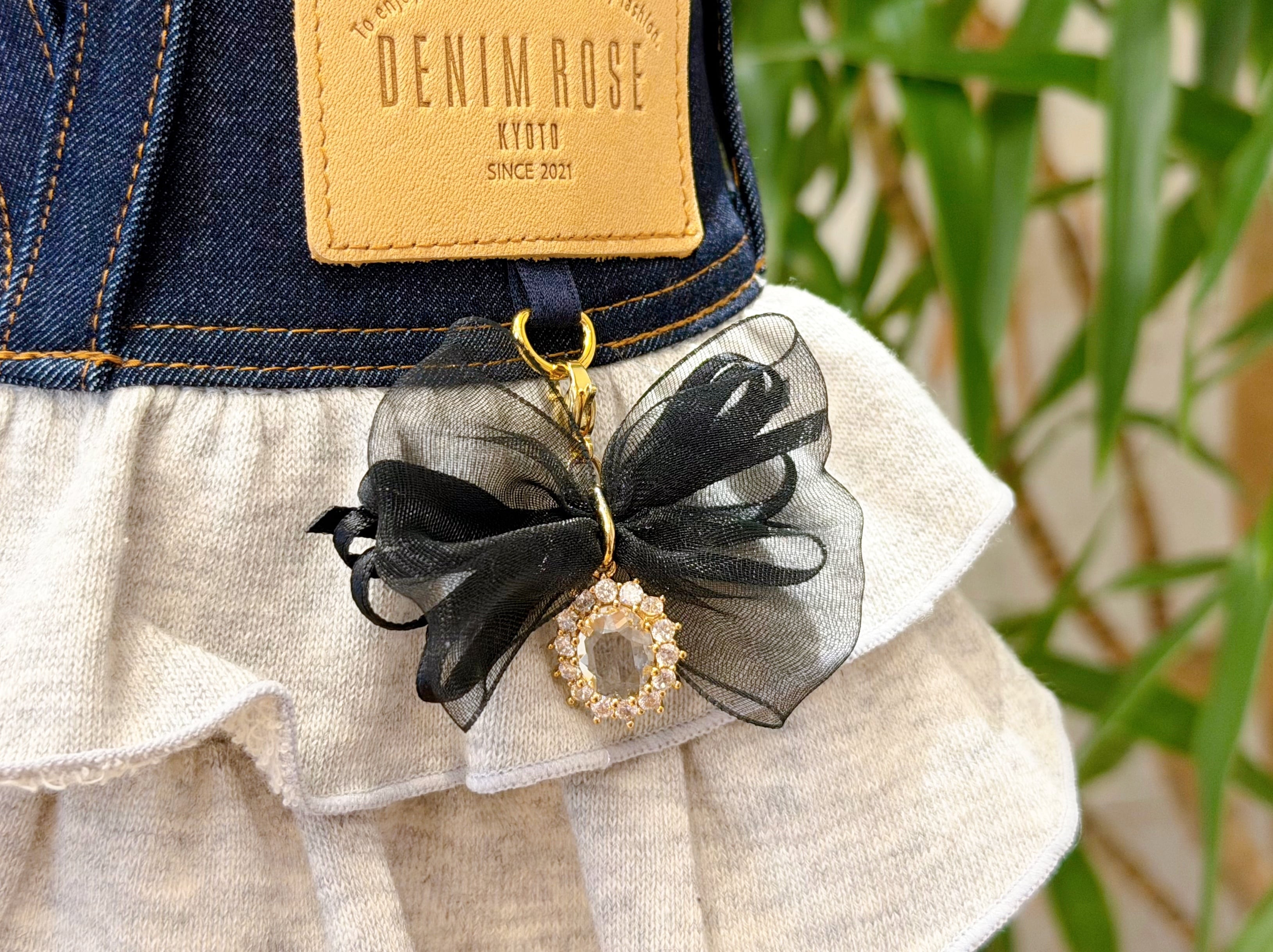DENIM ROSE ワッペンカーディガン 犬用品 DENIM ROSE ワッペンカーディガン