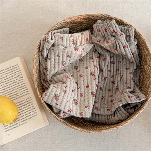 夏花柄レイヤード風ボトムス