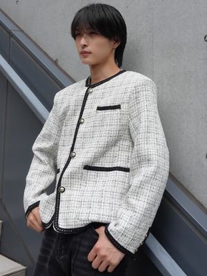 【ALUDE SELECT】fine lame elegant tweed jacket(2color)