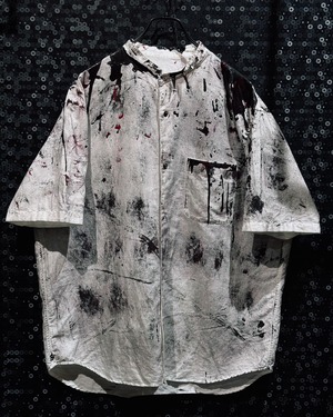 【ÆIEM】vivid notes “DEFILED PURITY” Bloodstain Distressed Shirt