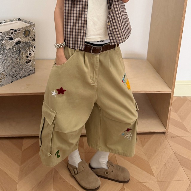 pop patch cropped cargo pants　ポップワッペンクロップドカーゴパンツ　J1940