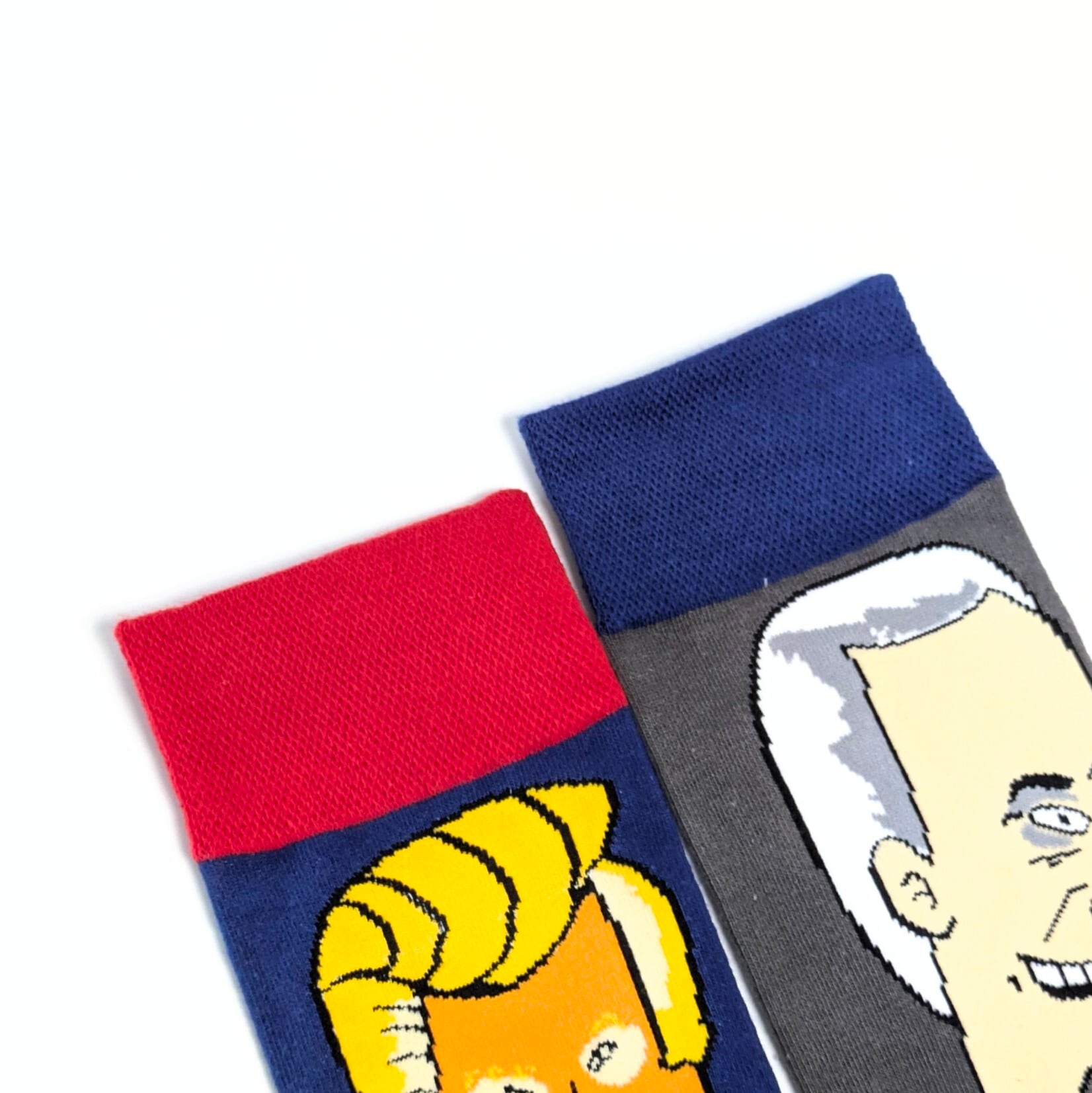 ♧【 crew socks / クルーソックス 】Beavis and Butt-Head（ ビーバス・アンド・バットヘッド ）『 ドナルド・トランプ & ジョー・バイデン / 大統領パロディソックス /  靴下 / ソックス〚アメリカン雑貨 アメトイ〛