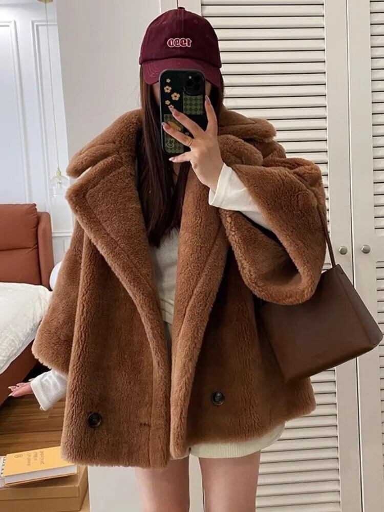 美品】DKNY、ムートンコート、羊革、リアルレザー、リアルファー 