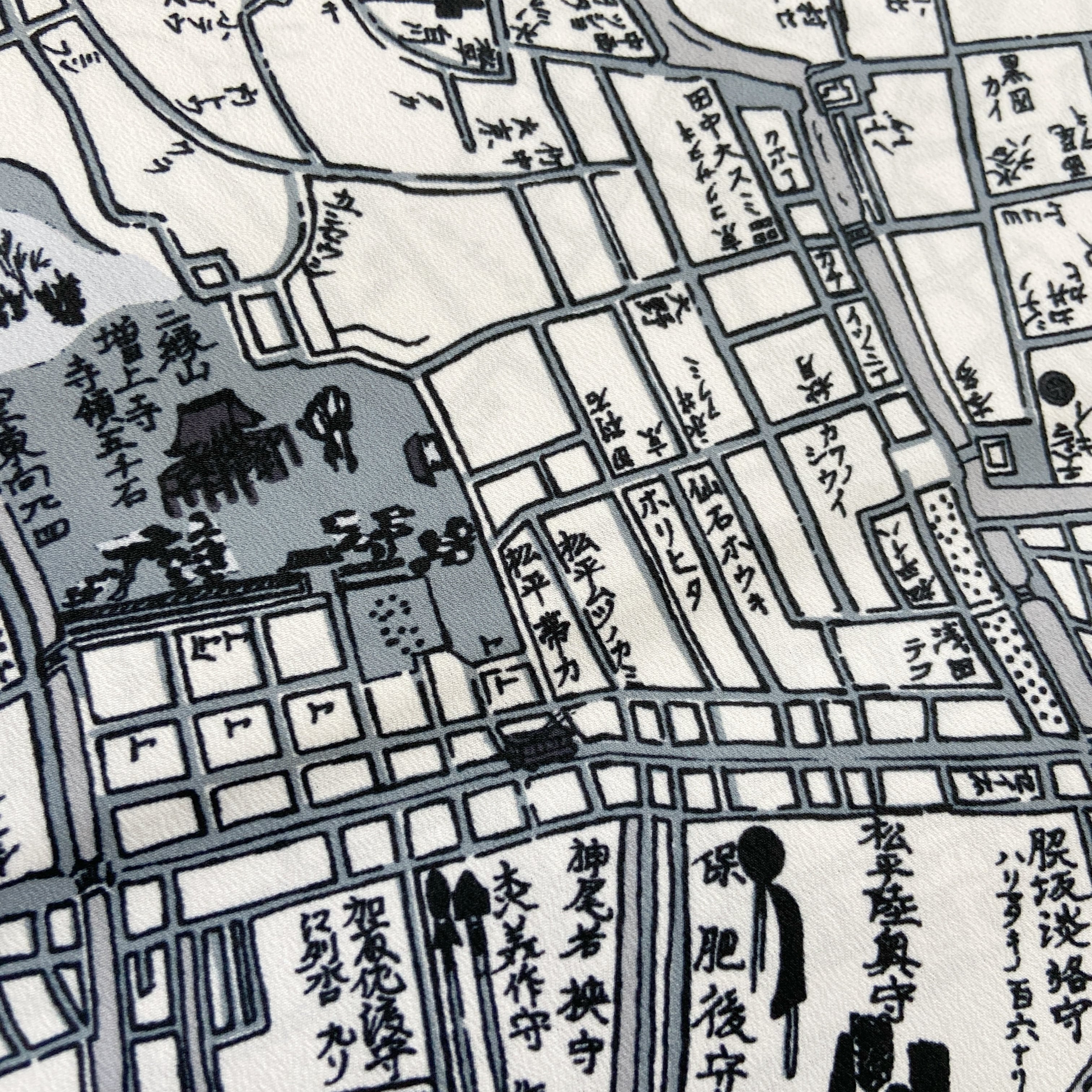 洗える長襦袢【撫松庵】古地図 | ウスキ呉服店