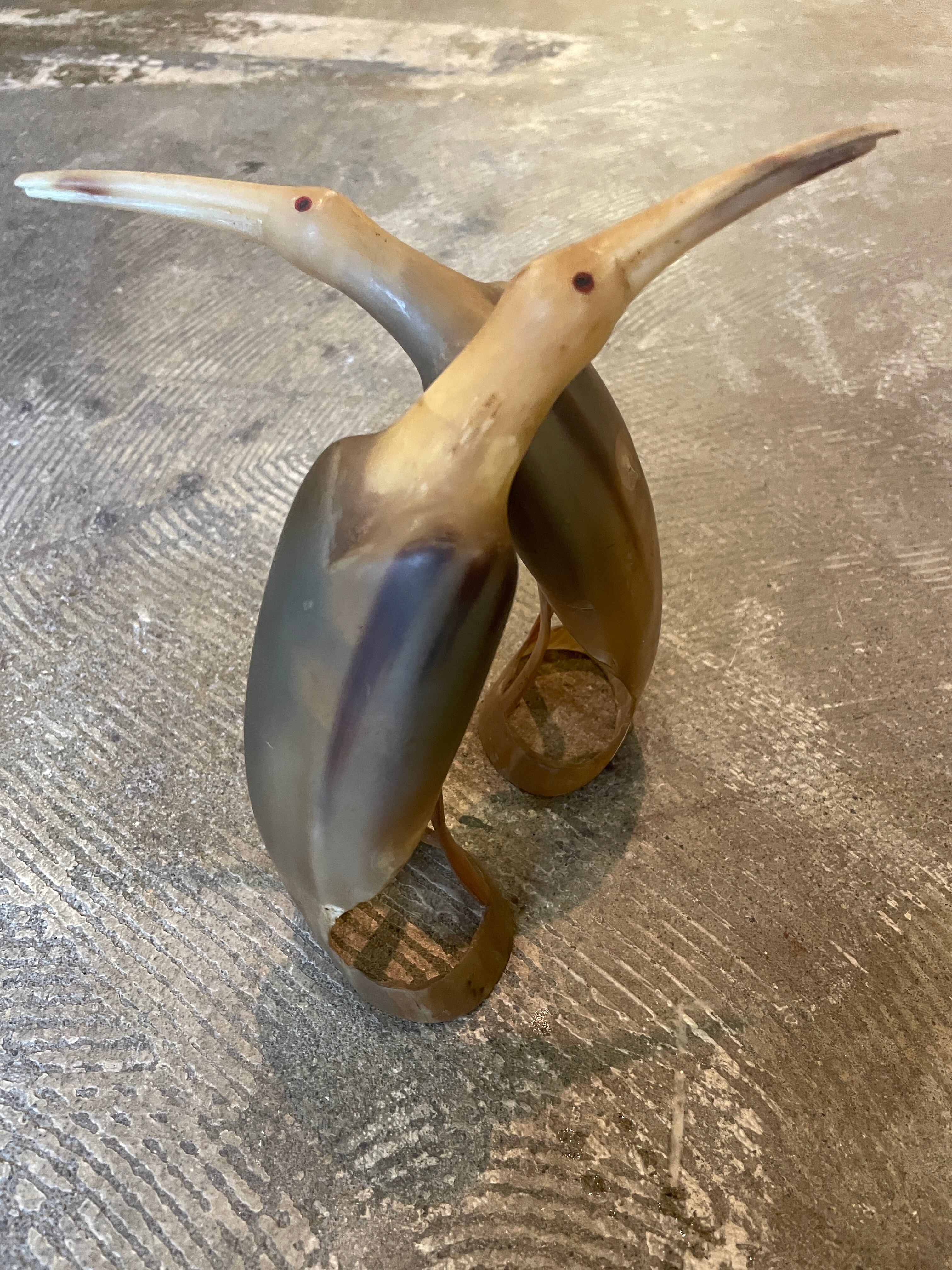 古物 ペアの鳥の置物