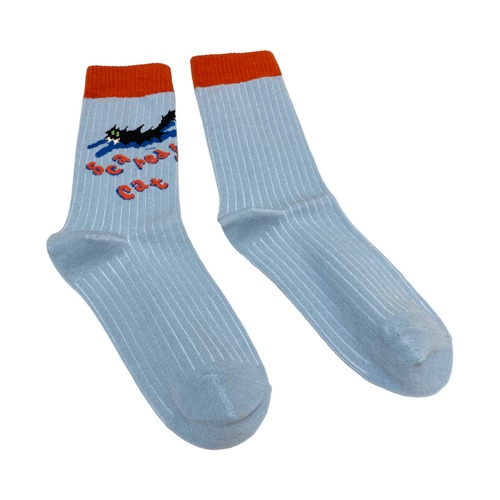 【solmu select】 scaredy cat socks（blue）