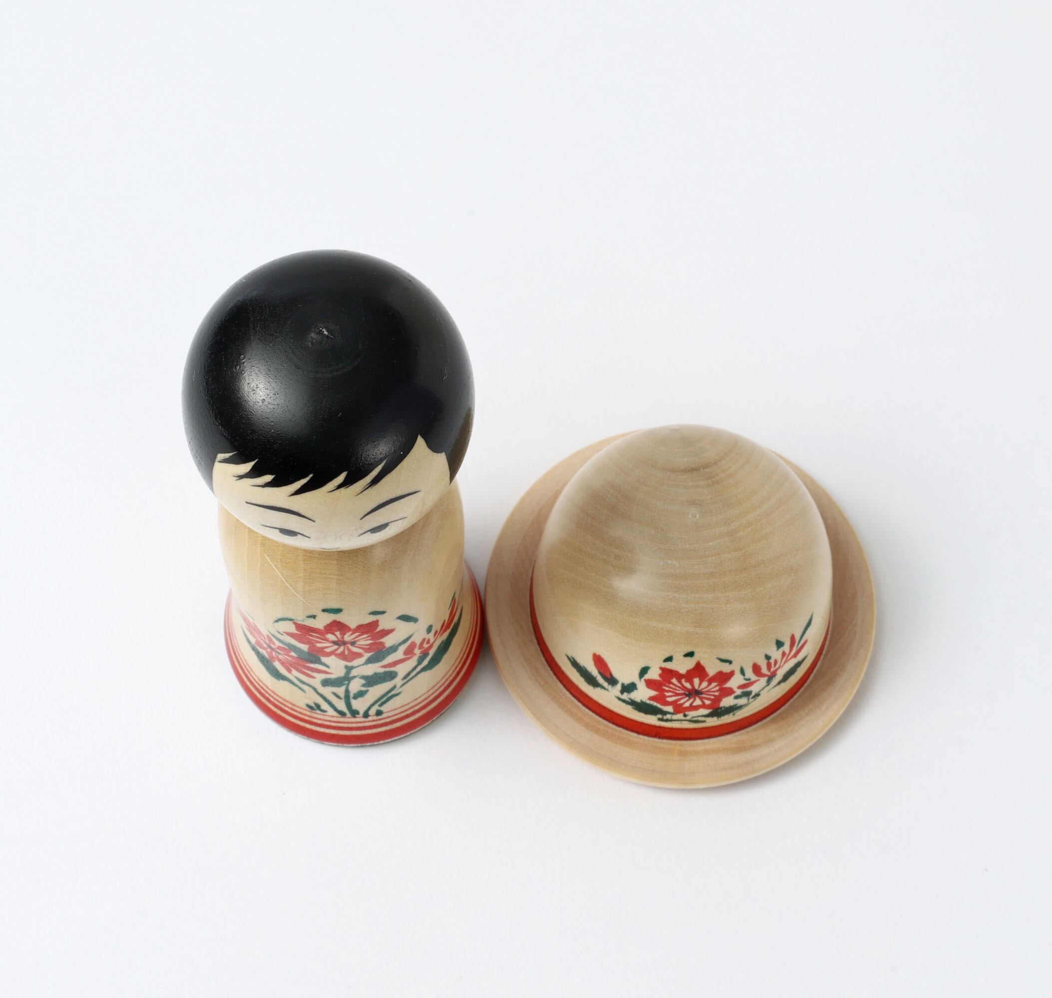 bousこけし 帽子こけし Boushi -hat kokeshi doll | 吉田勝範工人 Katsunori