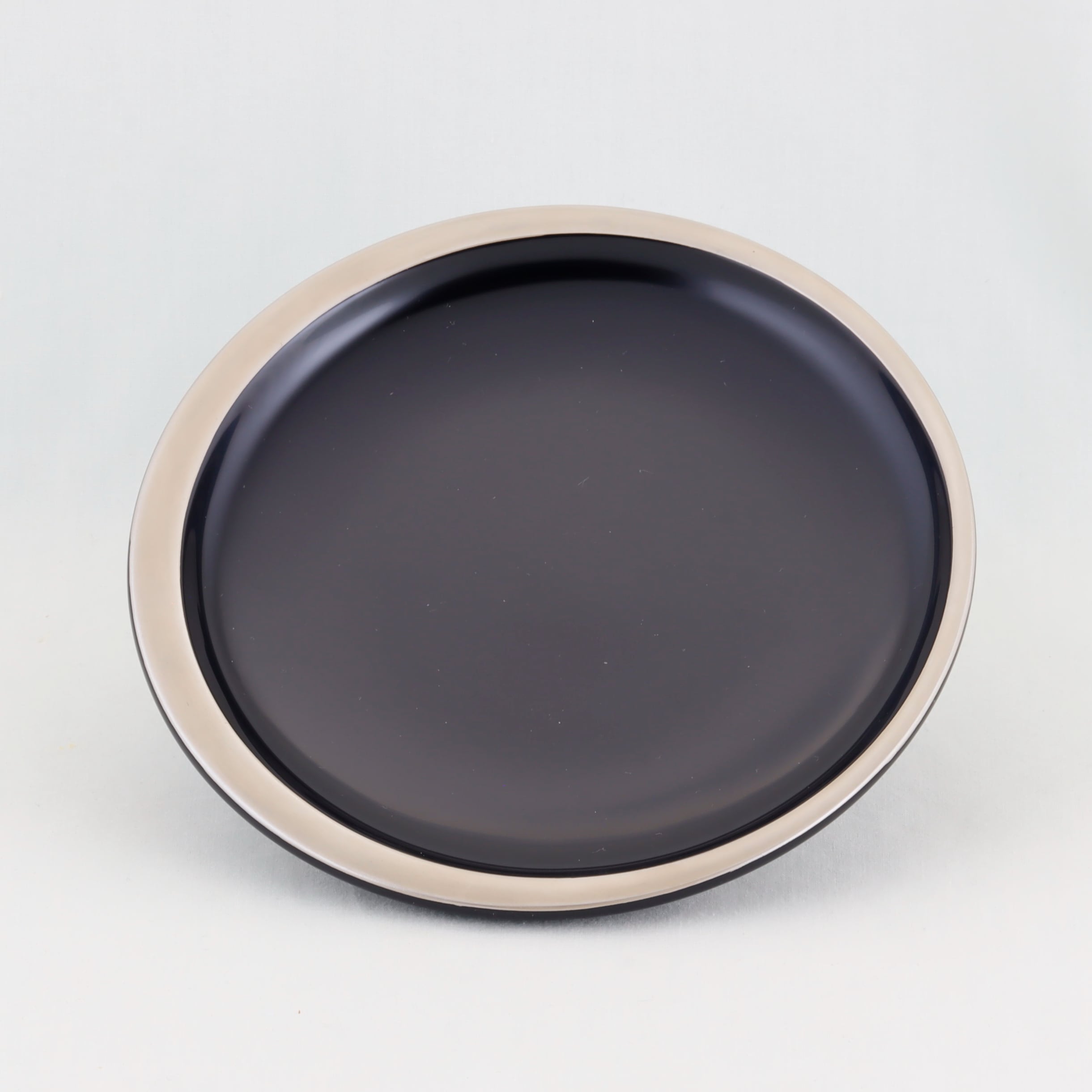 1511 輪島塗 銘々皿／日月形／総黒塗／銀縁蒔絵／五枚組 | 輪島塗 加藤