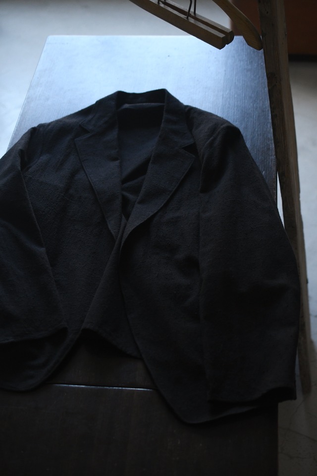blurhms / Silk/Cotton Nep Cardigan Jacket (Black)