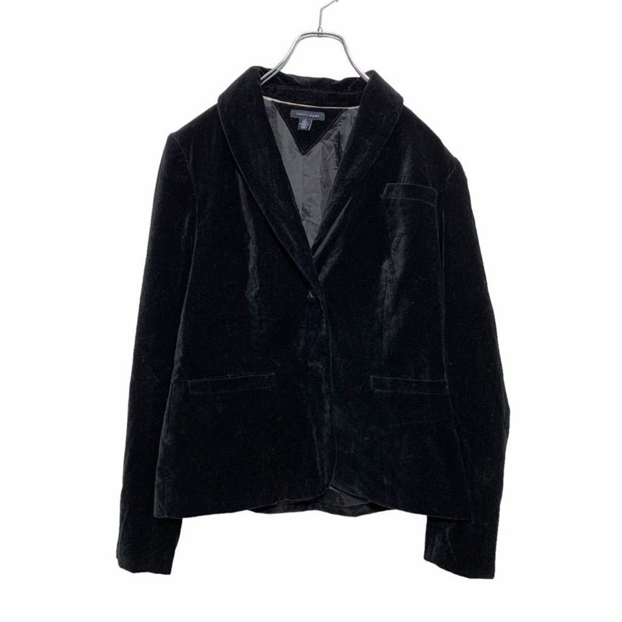 TOMMY HILFIGER ベロア ジャケット レディース S ブラック トミー 