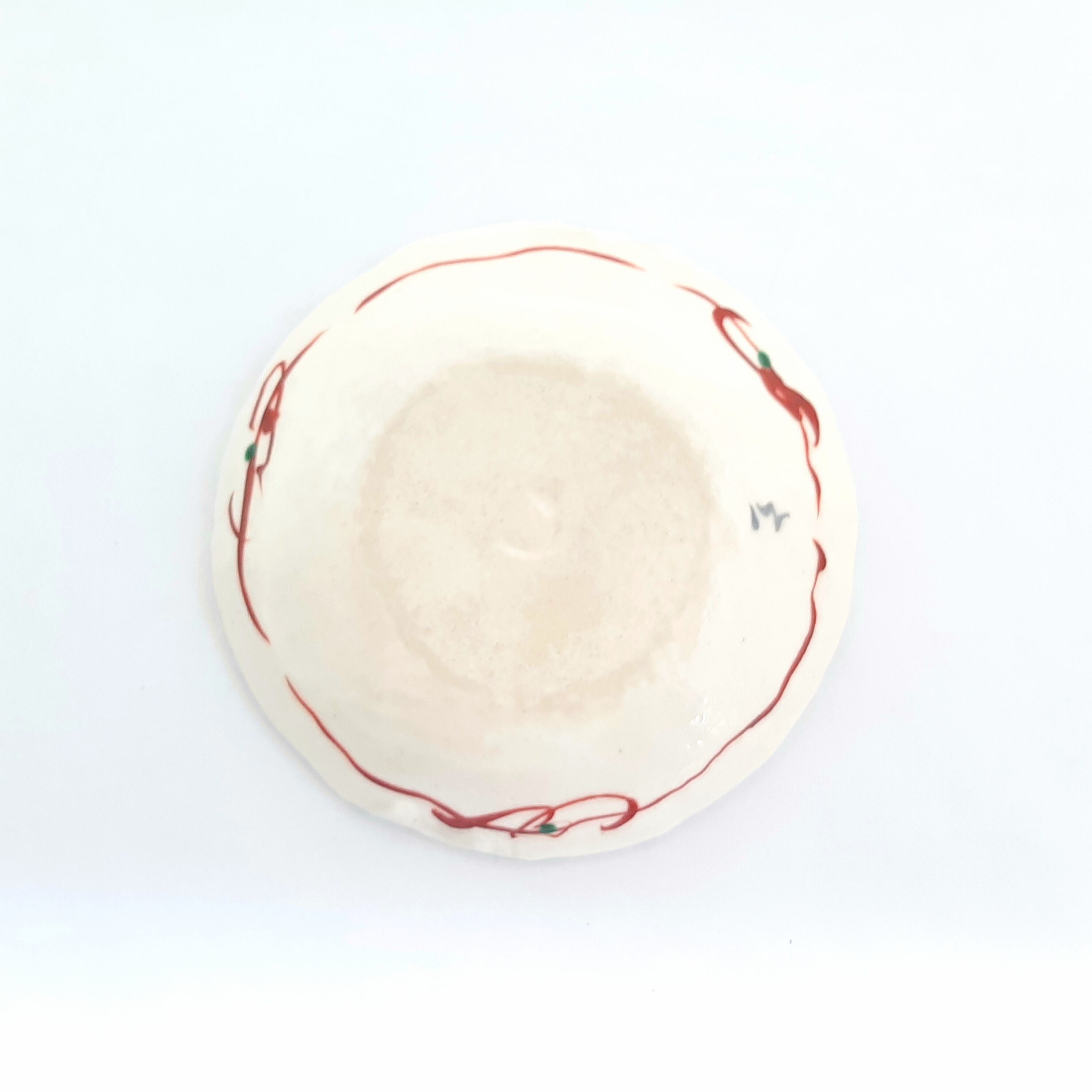 榛澤宏 色絵二花楕円小皿 豆皿 たたら 粉引 赤絵 作家もの m67194915534_1.jpg?1760618700