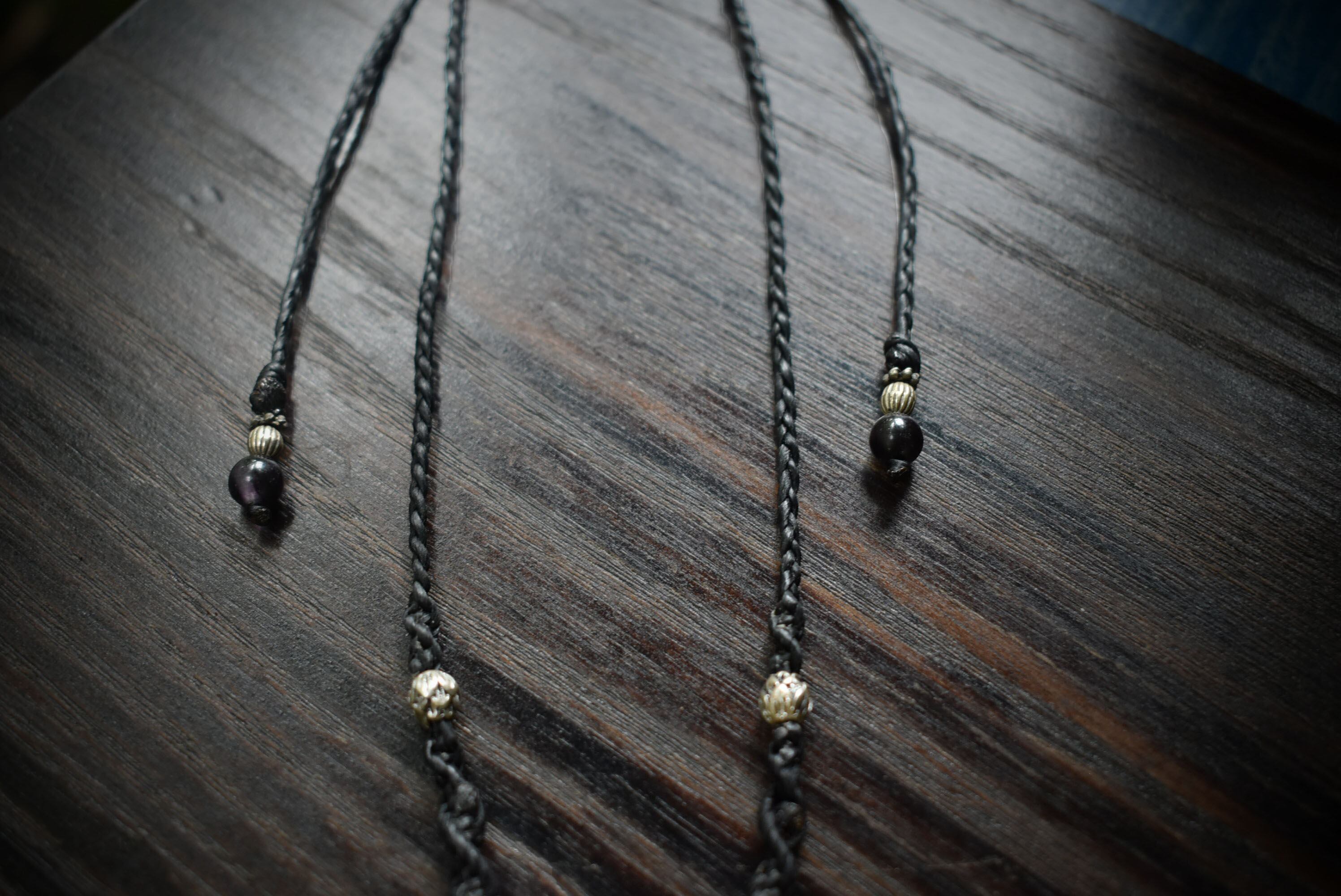 ドーナツ☆ゼブラジャスパー☆マクラメペンダントネックレス