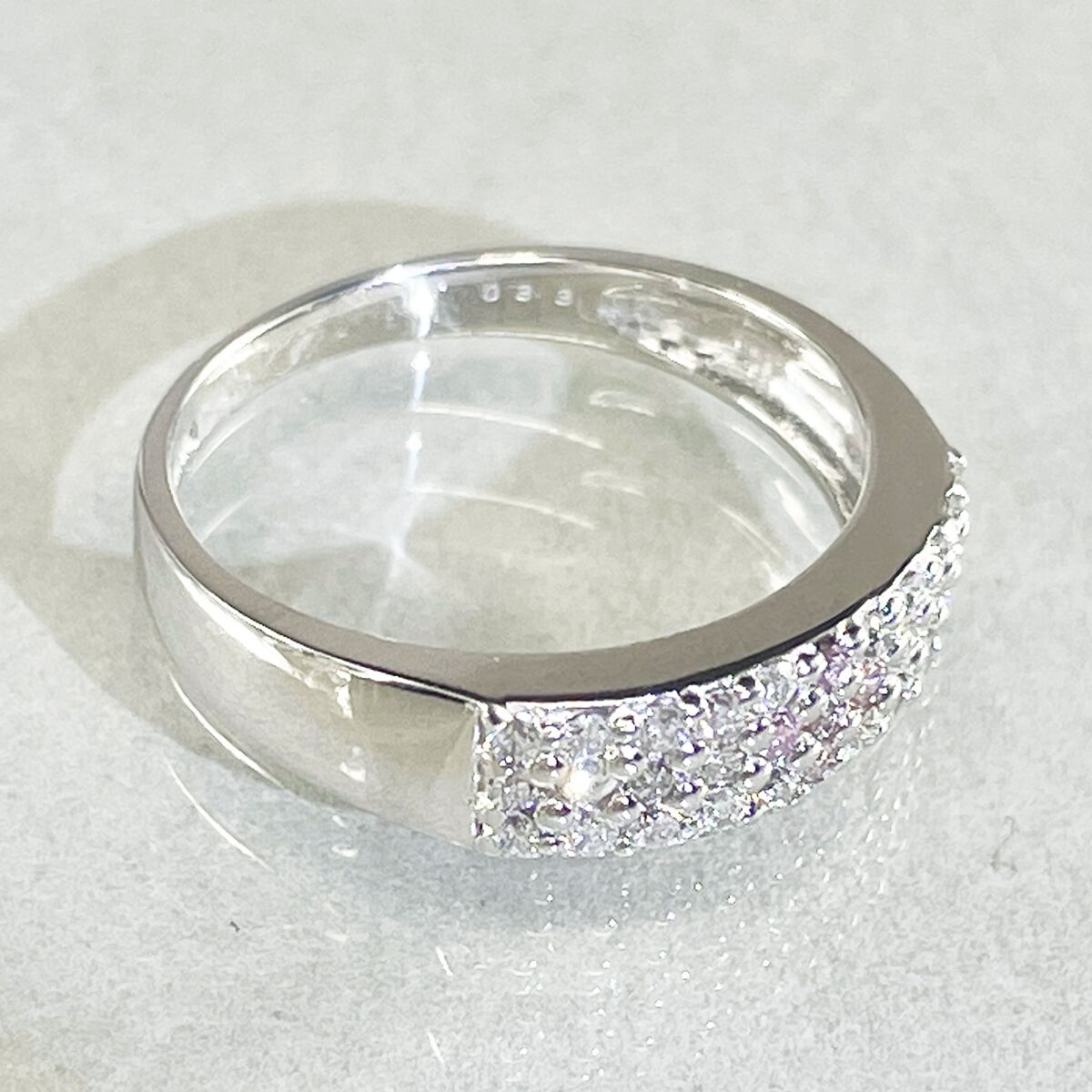 K18WG 天然ピンクダイヤモンド 天然ダイヤモンド 0.33ct パヴェリング 