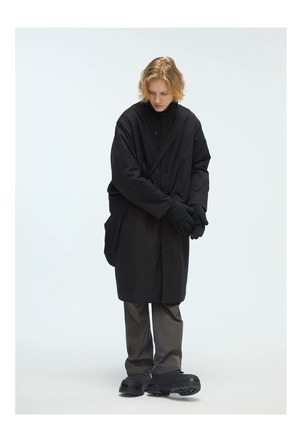 DECESOLO 23AW フェイクツーピーススタンドカラーコート