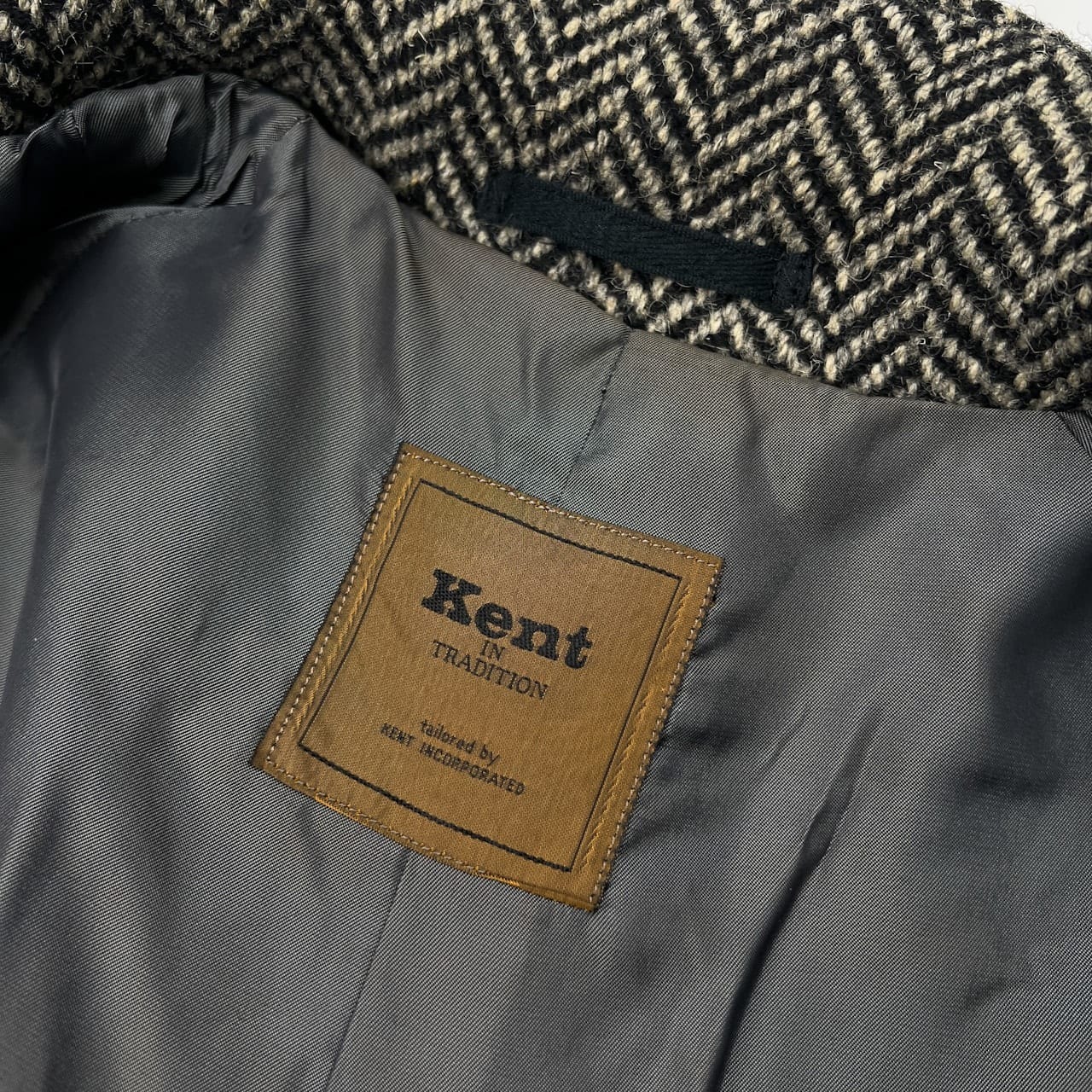 希少 70s 80s Kent ケント ヘリンボーン ツイード チェスター ロング コート サイズ 92A5 /ビンテージ/VAN JAC