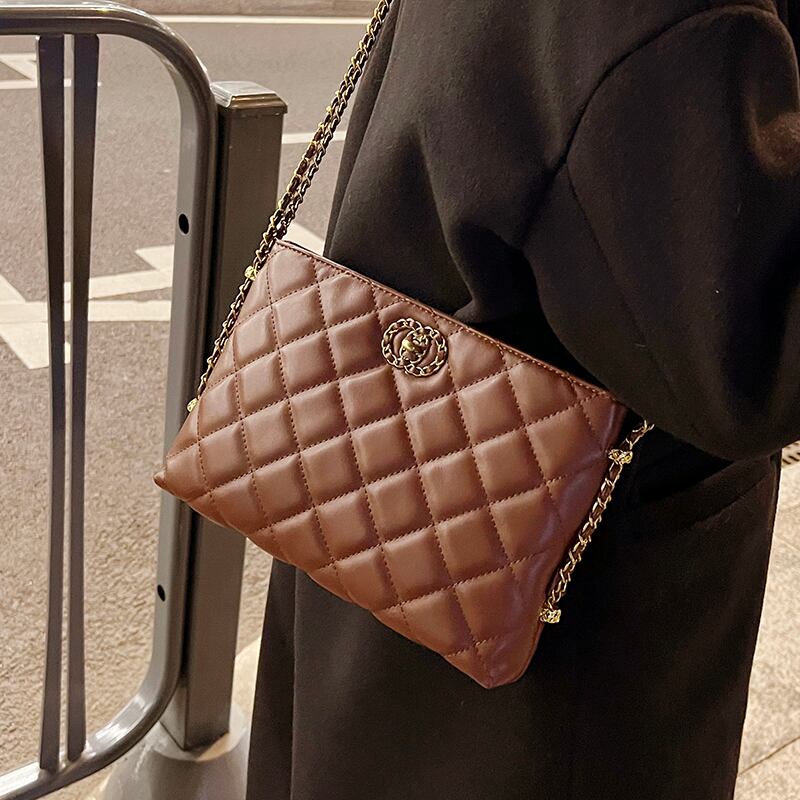 オータムウィンターレディースチェーン シングル 秋物 冬物 スクウェア メッセンジャーバッグ 手作りハンドバック65712577641