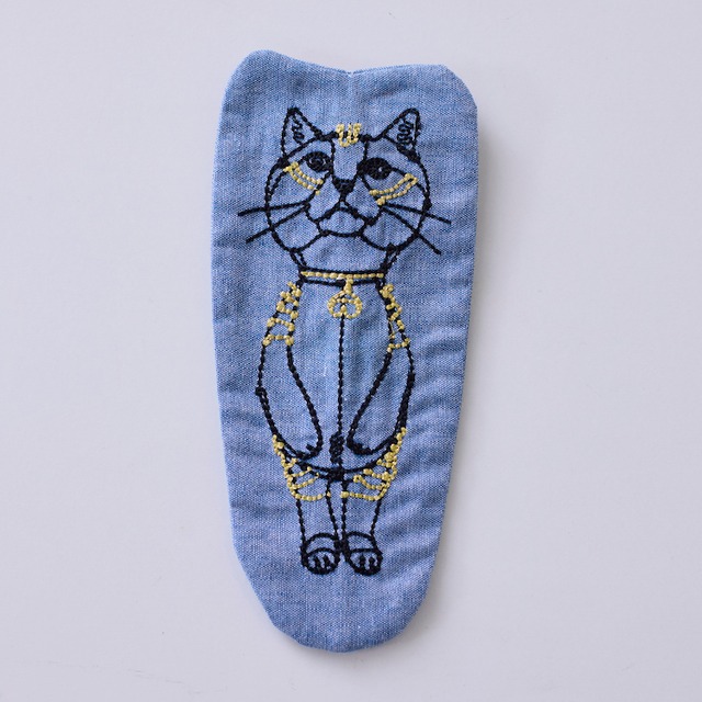 +HAyU （プラスハユ） 刺繍ペンケース / HAyUタロウ ブルー WHAQG-0067 B