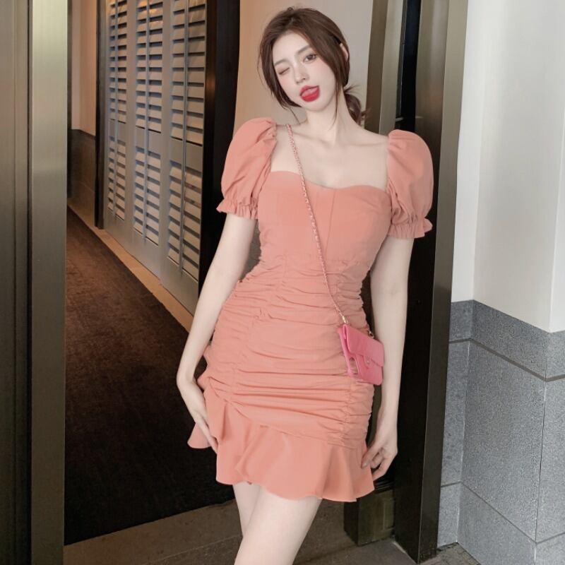 サマースタイルスリーブドレス レディース 夏物 ピュア ハンチェンe45747179865