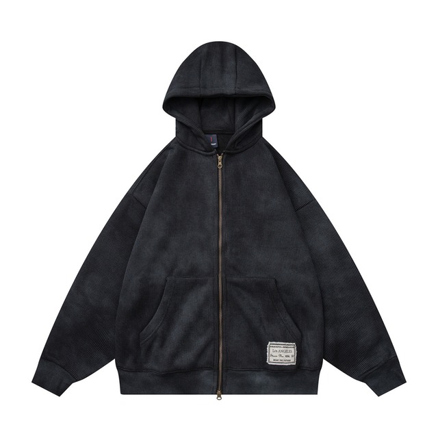 Hardwash double zip vintage hoodie