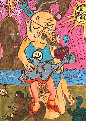 原画・着色ドローイング「ラーメンギター」 B6