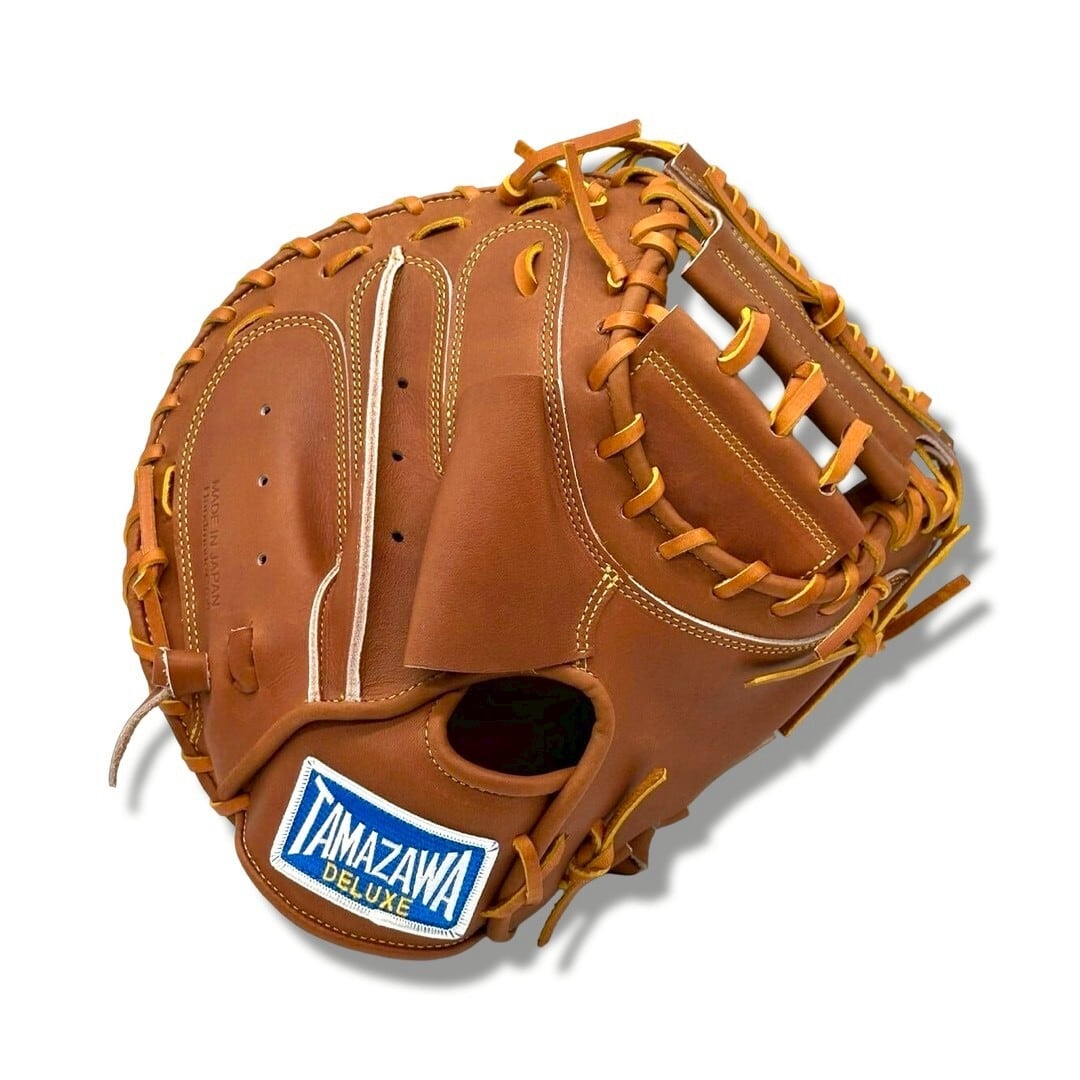 【硬式】玉澤 キャッチャーミット TKC-132DX 復刻版ラベル(本体:ブラウン 紐:タン)タマザワ