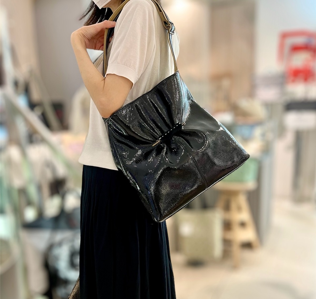 DEUX MILLE ドゥミル 2wayエナメルショルダー[BLACK] | arti
