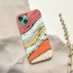 受注生産 iPhoneケース 赤と黄色の地層マーブル｜紙マーブリング MARB058C