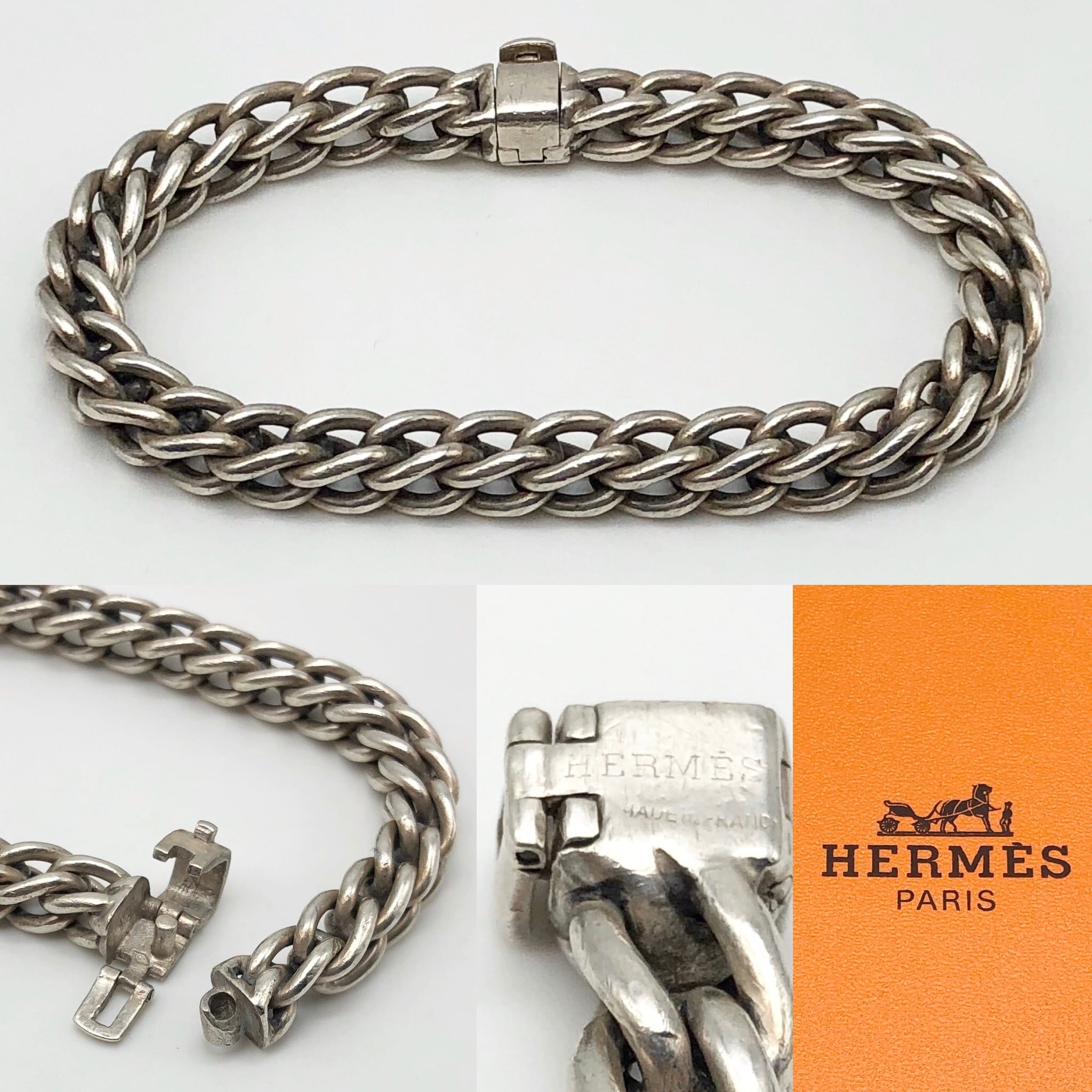 vintage HERMES silver chain bracelet | NOIR ONLINE vintage HERMES silver chain bracelet | NOIR ONLINE