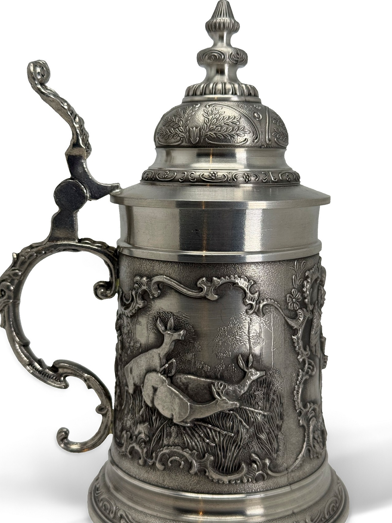 ヴィンテージ雑貨 ドイツ製 錫製 蓋付きビアジョッキ